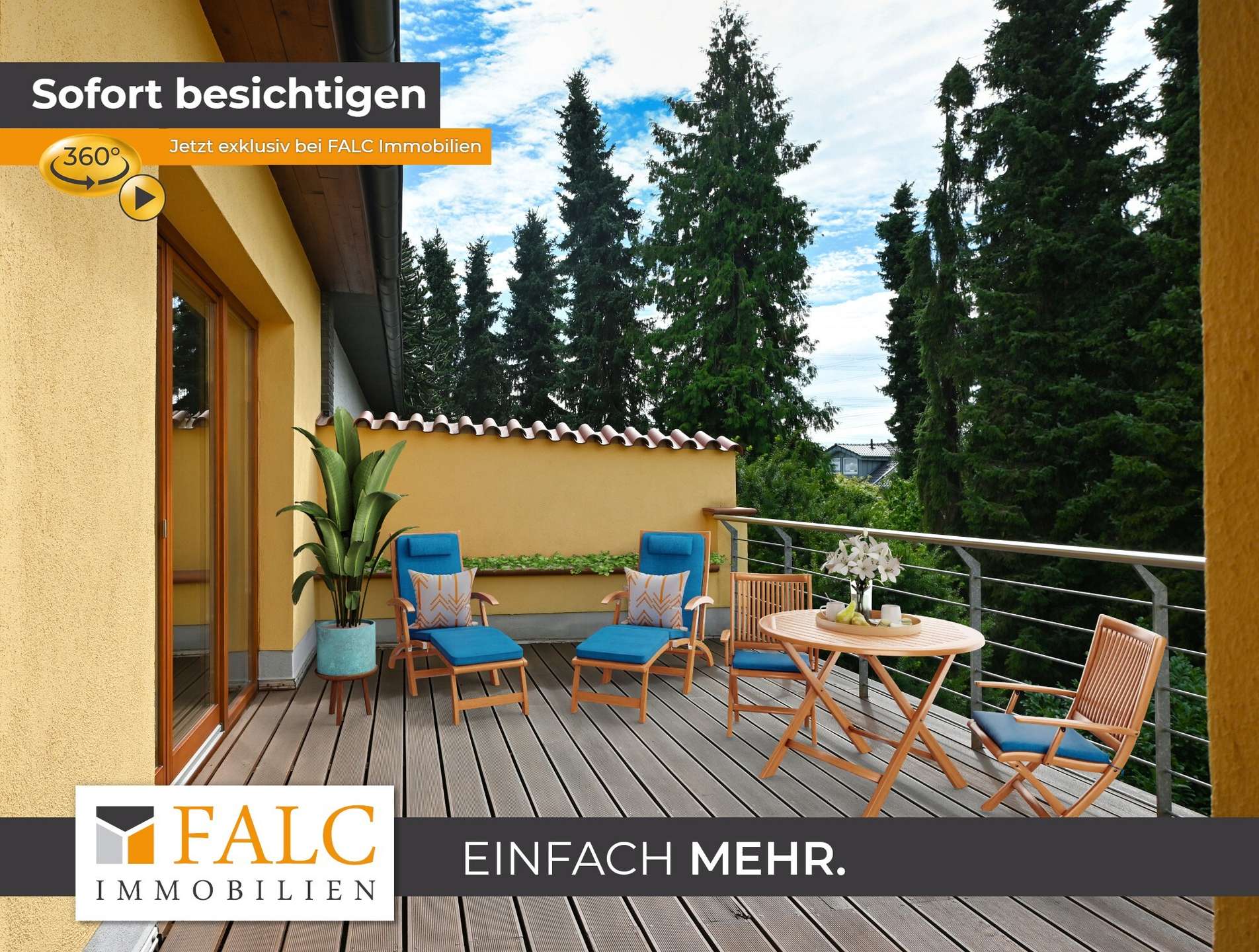 Balkon virtuell eingerichtet